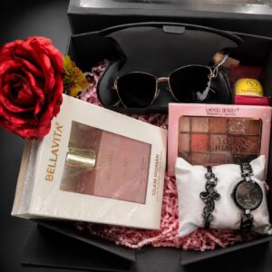 Luxury Women's Beauty Gift Hamper with Perfume, Makeup & Watch